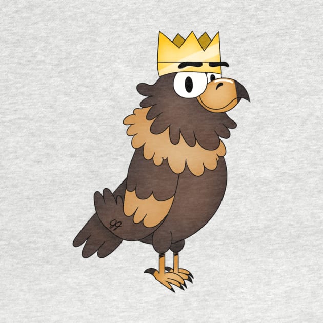 Golden Eagle Wearing Crown by JennaBunnies